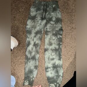 Tie-dye army green PINK sweat pants